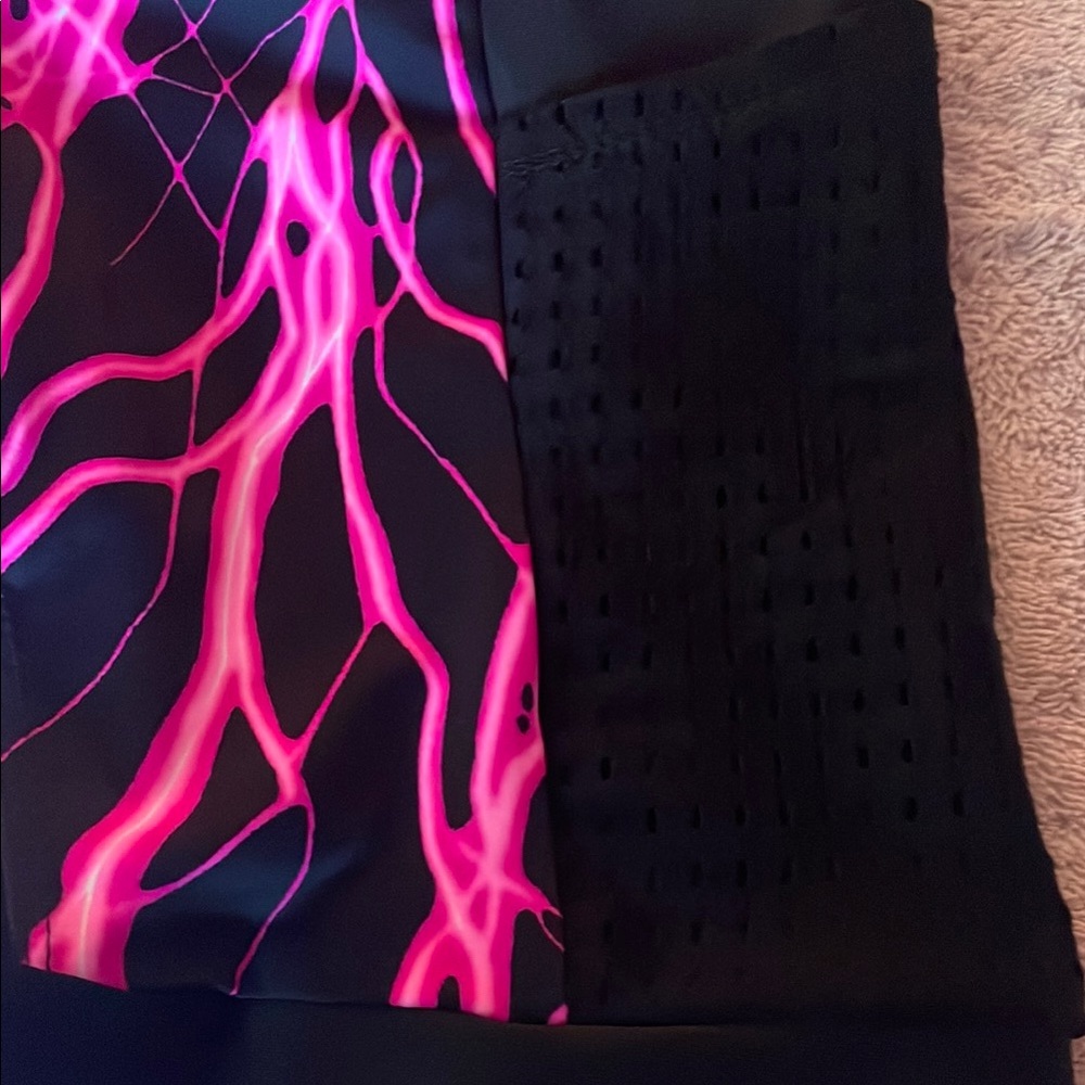 Sparkle Skirts “Mudd Busters” black and neon pink Cycling Shorts - S - NWT - Picture 2 of 10